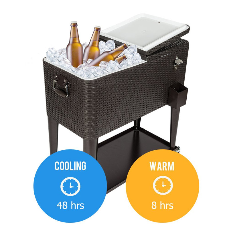 Rebuyhome 80 Qt. Patio Rolling Cooler & Reviews Wayfair